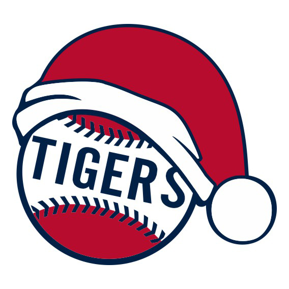 Detroit Tigers Baseball Christmas hat logo vinyl decal